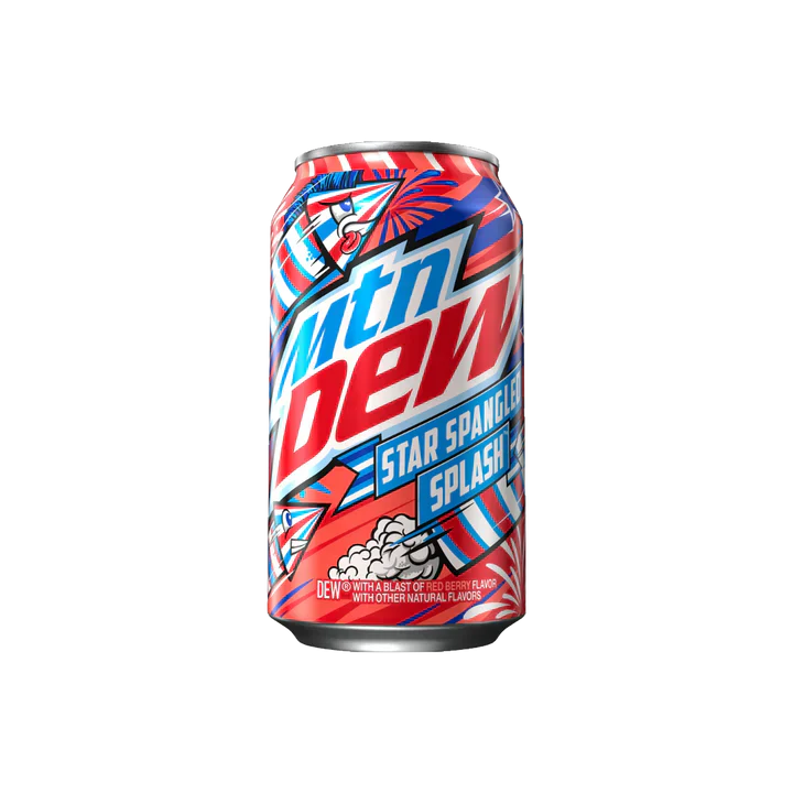 Salpicaduras de estrellas y salpicaduras de Mountain Dew