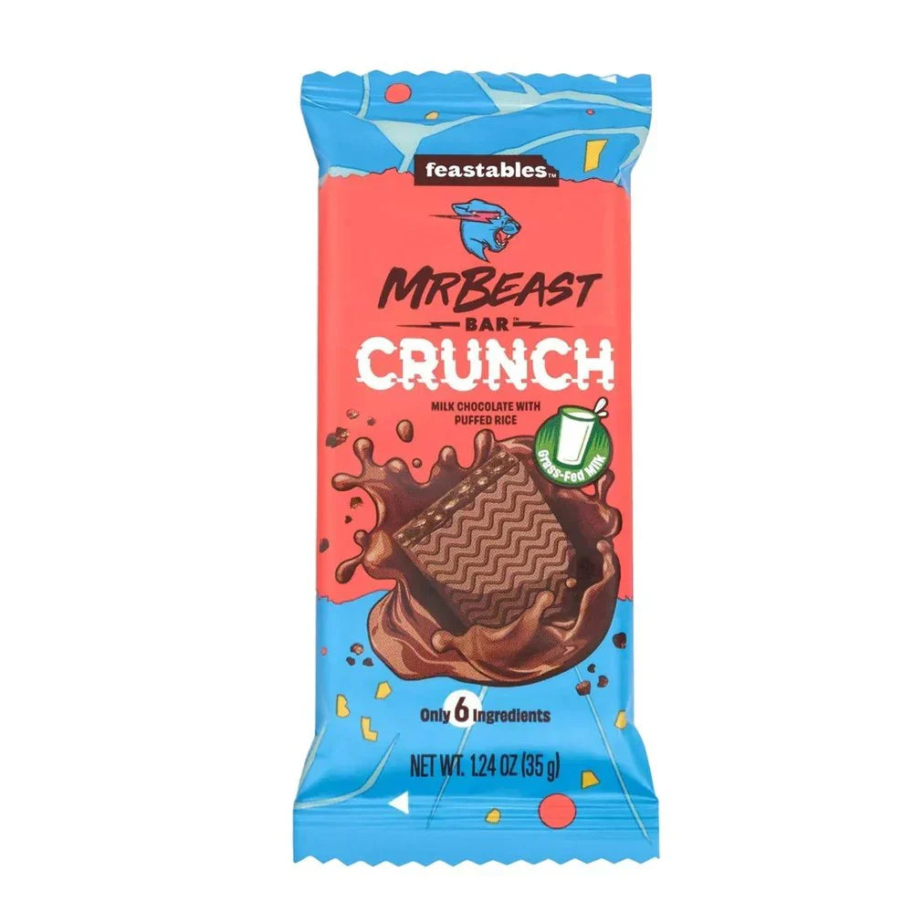 Mr Beast Feastables Barra de chocolate crujiente pequeña