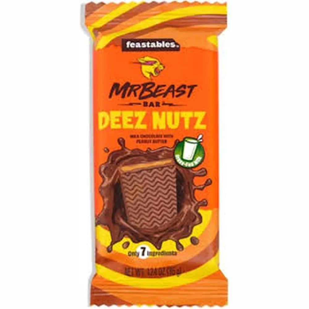 Barra de chocolate Mr Beast Feastables Deez Nutz pequeña