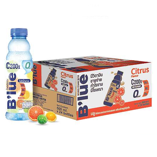 B'lue Water Citrus C200% 0% Kcal-24X500ml.