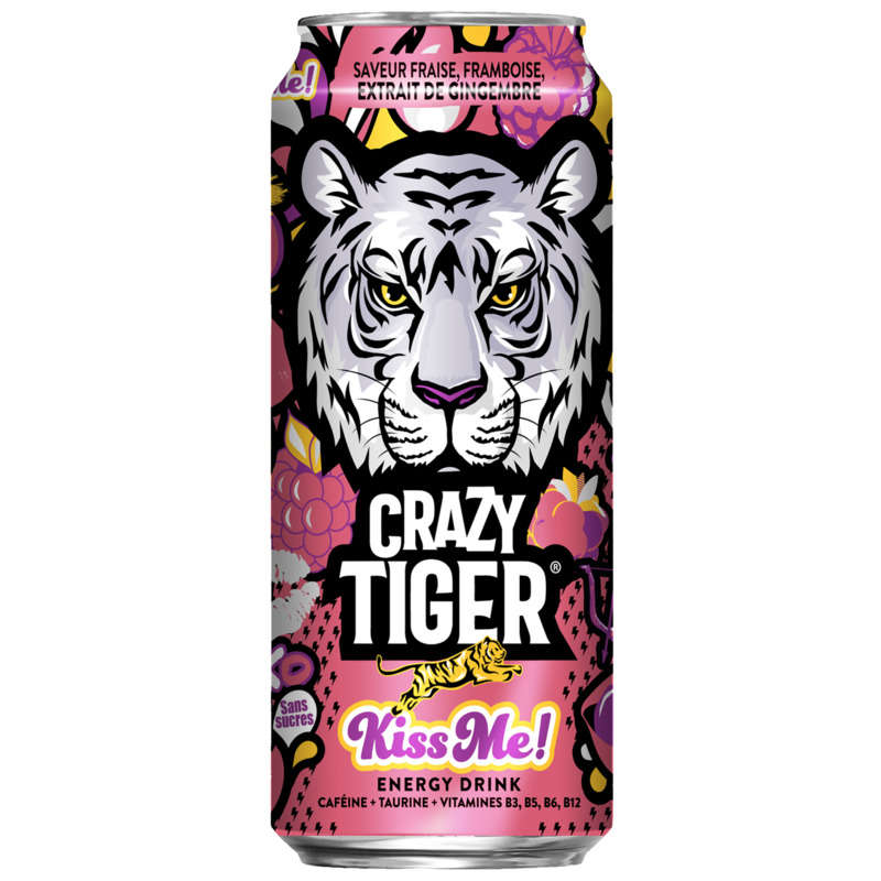 Crazy Tiger Fraise Framboise – Boisson Énergisante - 50cl
