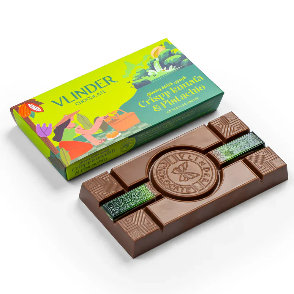 Vlinder Crispy kunafa & pistachio Chocolate Bar