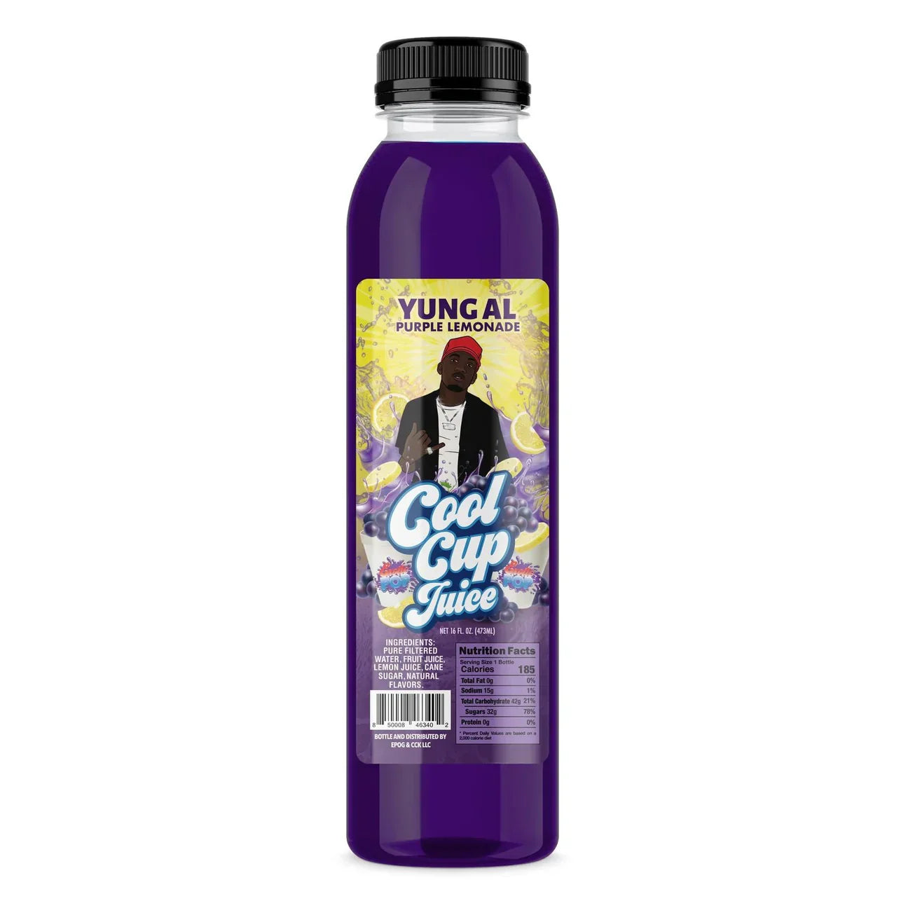 Limonada morada de Yung Al con jugo de copa fresca y pop exótico
