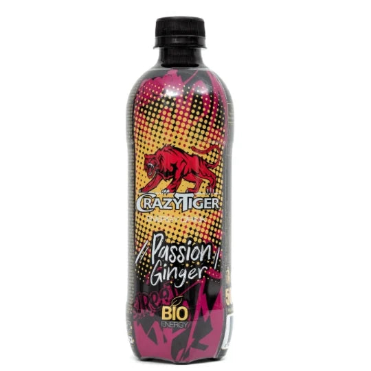 Crazy Tiger Boisson énergisante bio Passion Gingembre – 50cl