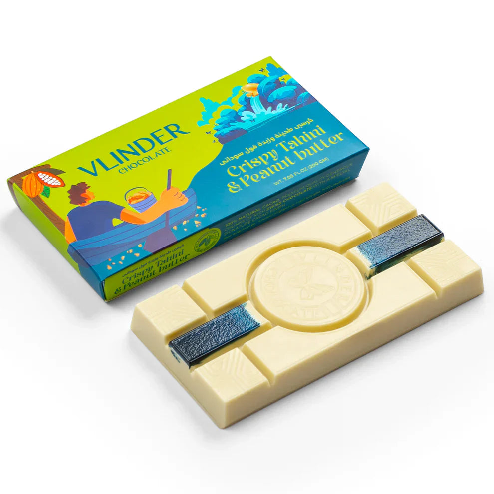Vlinder Crispy Tahini & peanut butter Chocolate Bar