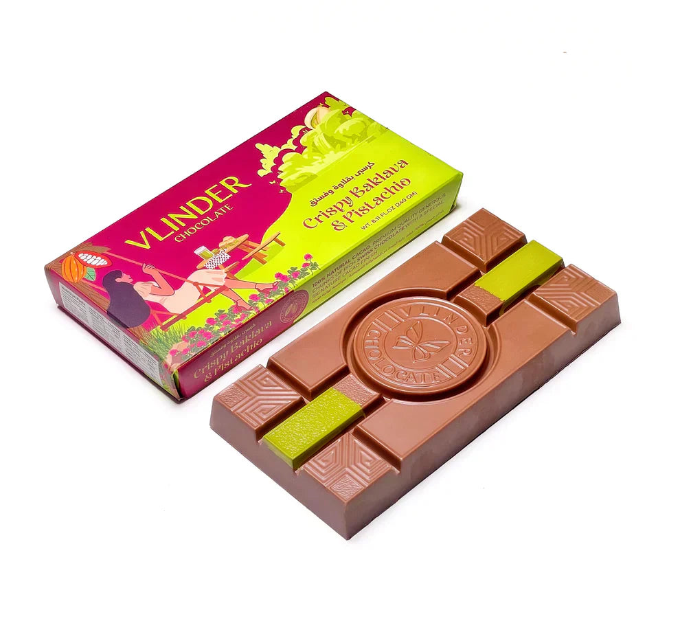 Vlinder Crispy Baklava & pistachio Chocolate Bar