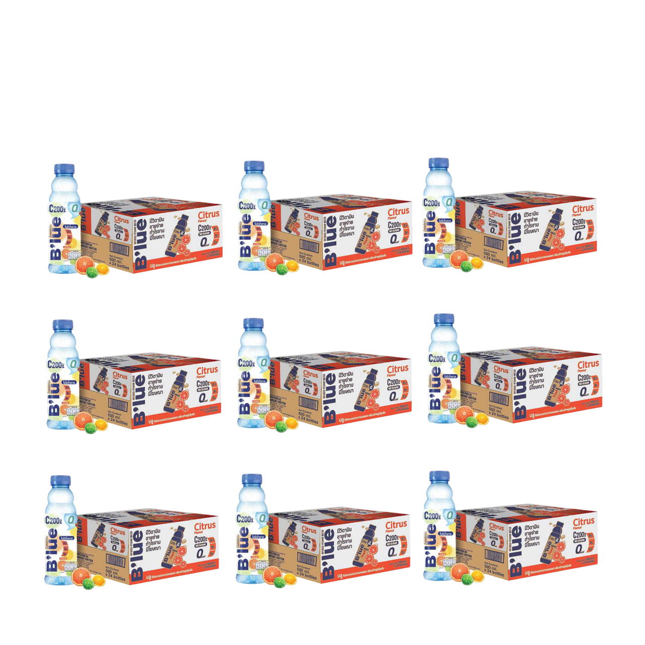 B'lue Water Citrus C200% 0% Kcal x12CARTON DE 24 BOUTEILLES-500ml