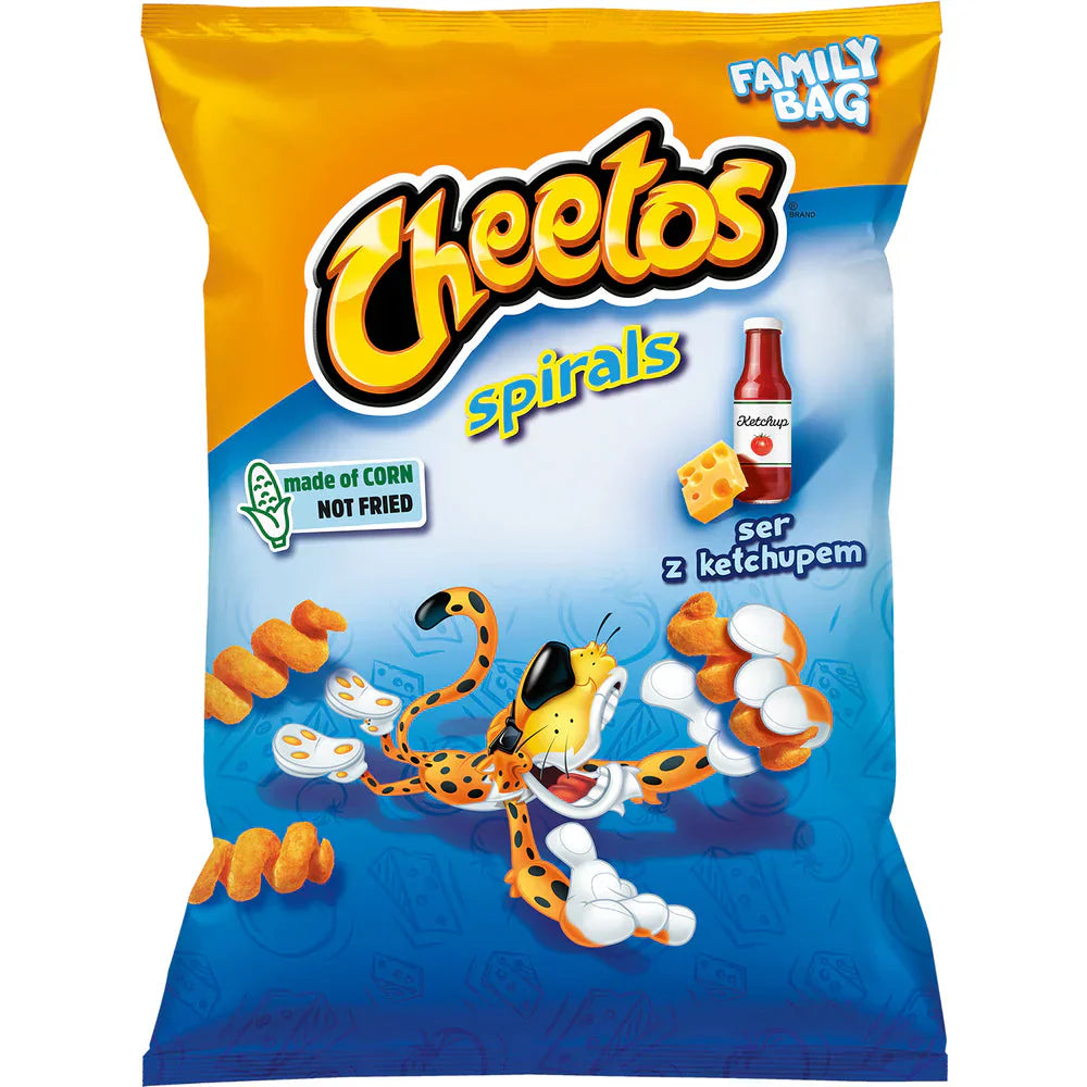 Espirales de Cheetos con queso y ketchup grandes