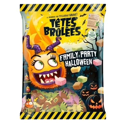 Têtes Brûlées – Fiesta Familiar Halloween – Bombones explosivos y acidulés 300gr