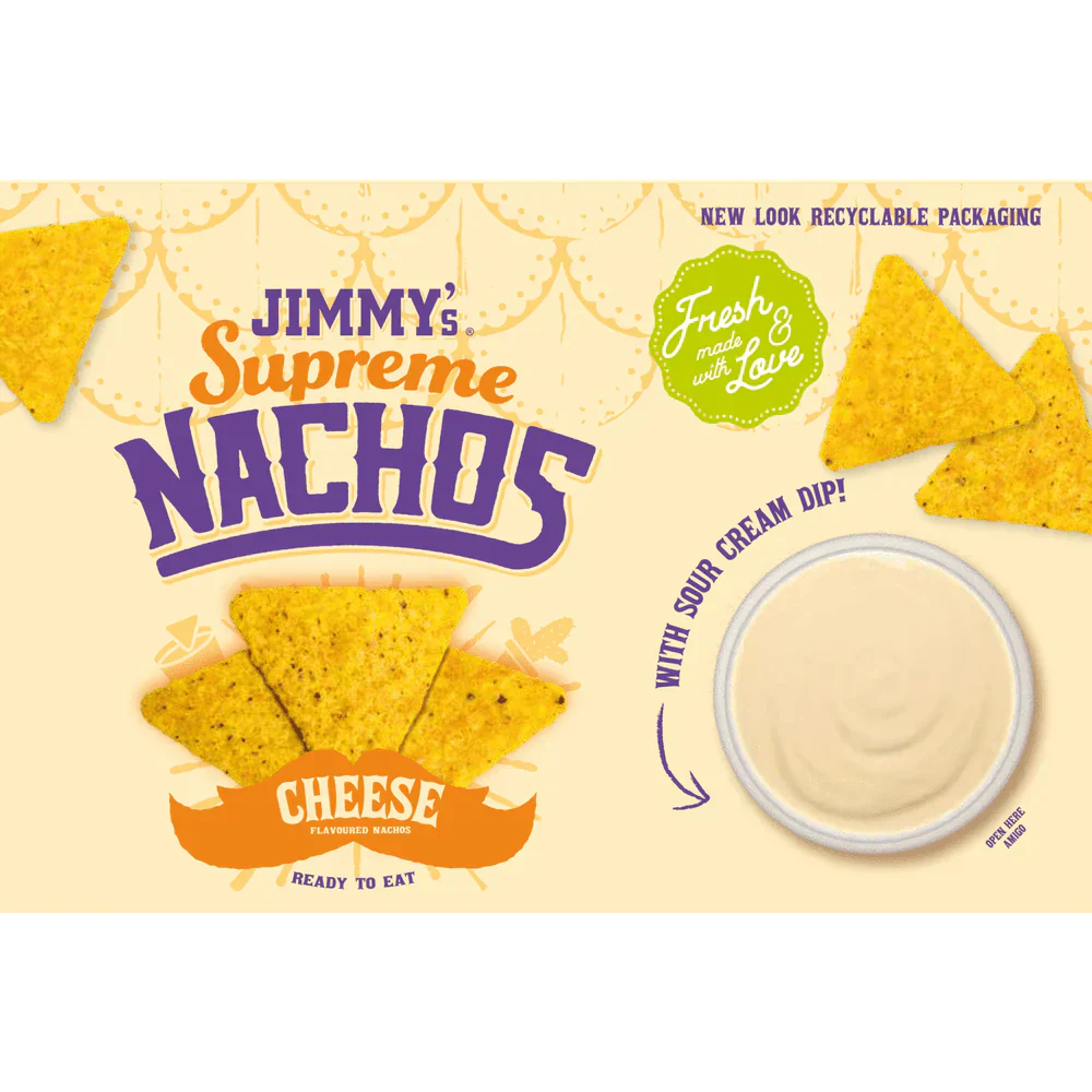Nachos para llevar de Jimmy con crema agria picante