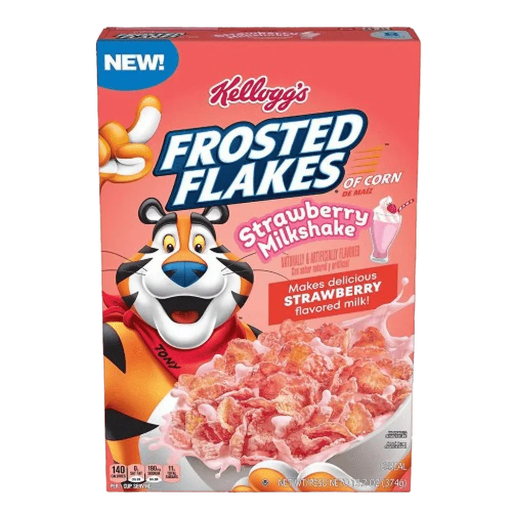 Batido de fresa con copos de nieve de Kellogg's