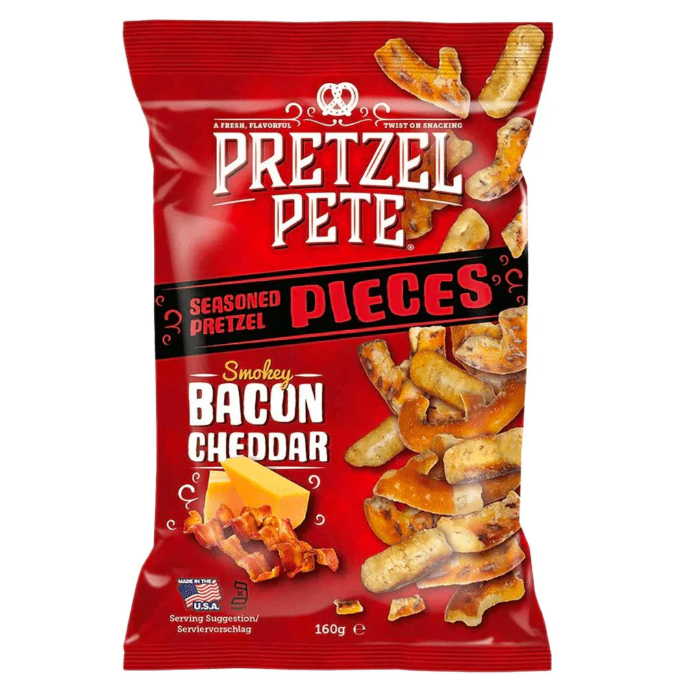 Pretzel Pete Pieces con tocino ahumado y queso cheddar