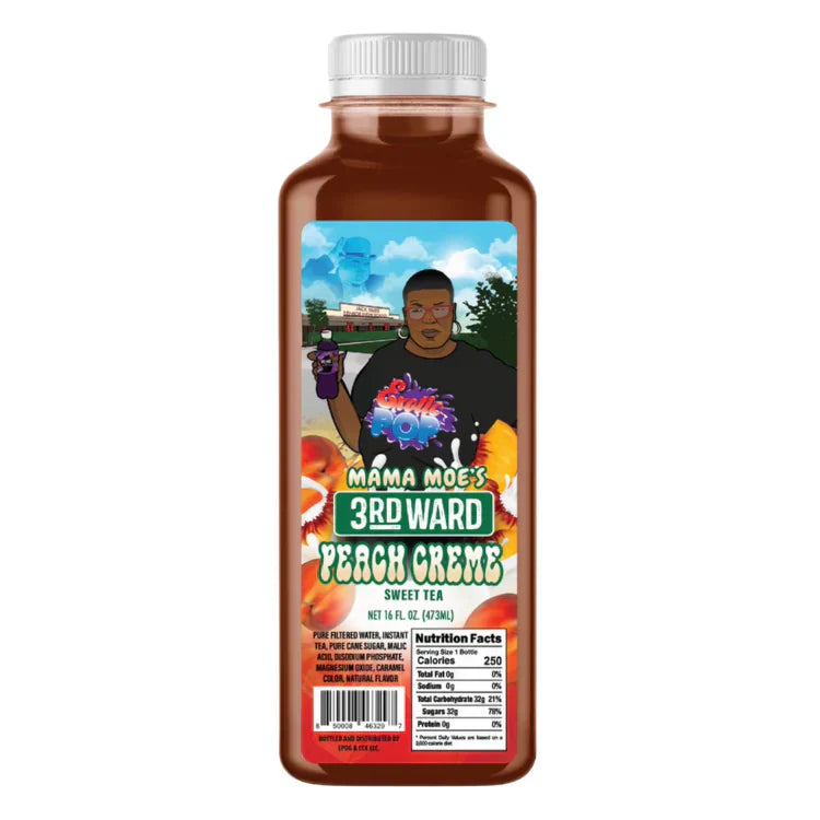 Exotic Pop Mama Moe’s 3rd Ward Peach Crème Sweet Tea Cool Cup Juice