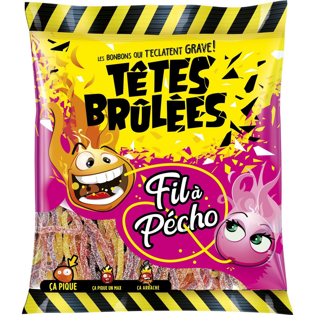 Têtes Brûlées – Fil à Pecho-Bonbons explosivos et acidulés-180gr