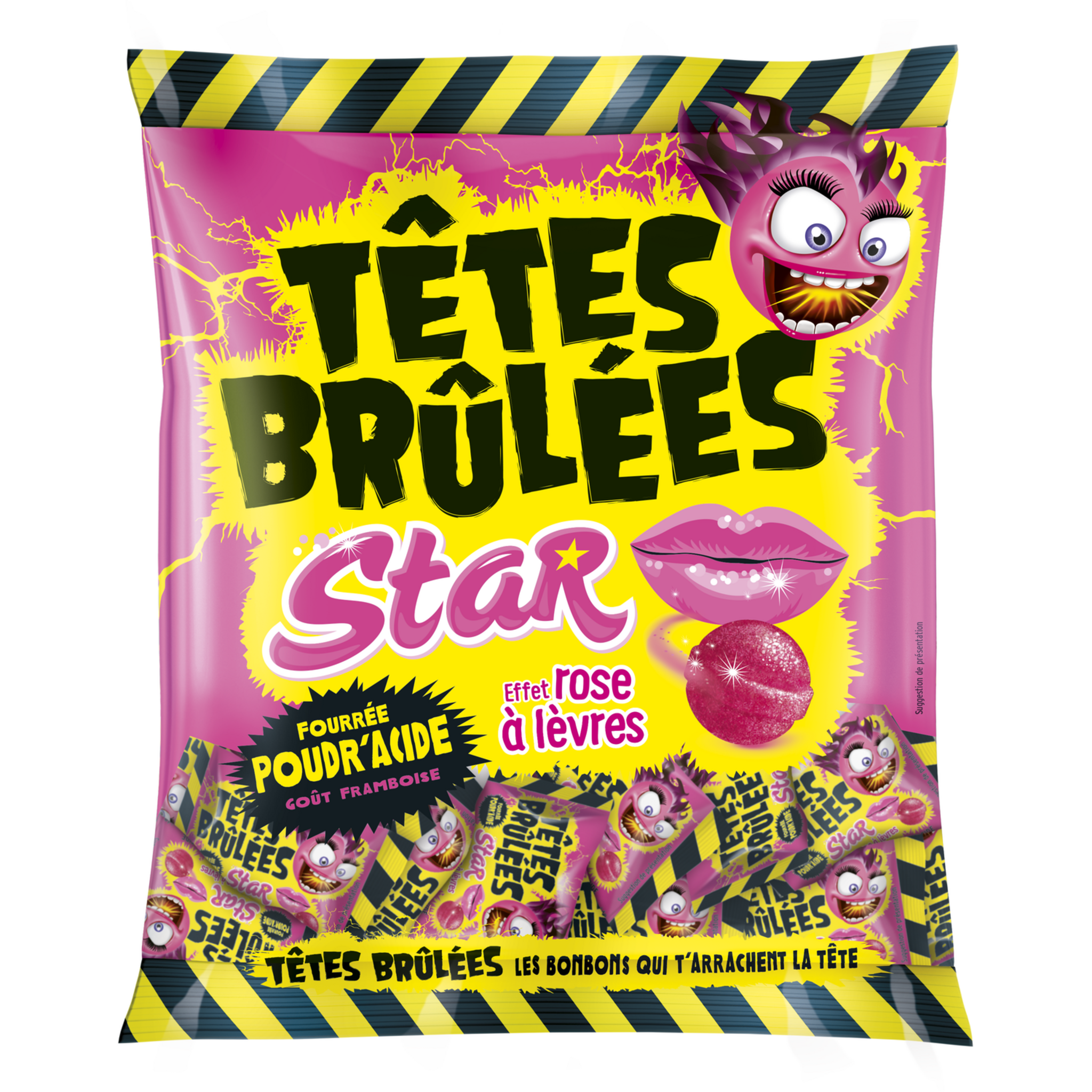 Têtes Brûlées Star – Bonbons Acidulés Effet Rouge à Lèvres 100gr