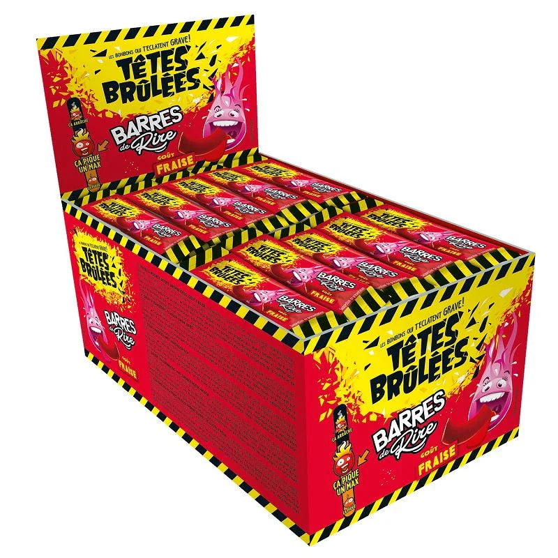 Têtes Brûlées barres de rire Fraise- boîte de 150