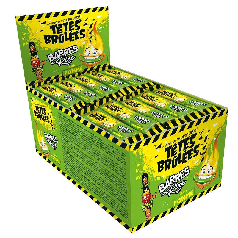 Têtes Brûlées barres de rire pomme - boîte de 150