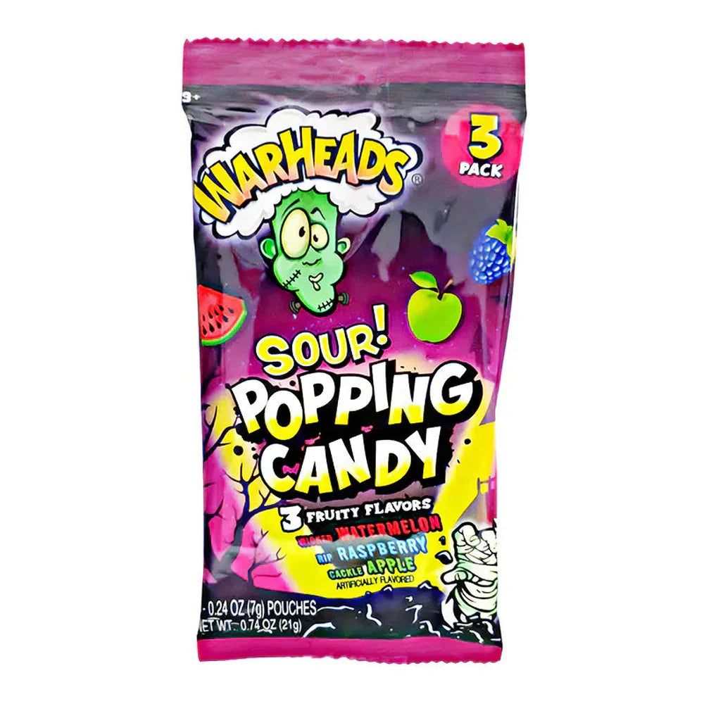 Bonbons acidulés éclatants d'Halloween Warheads, 3 saveurs fruitées